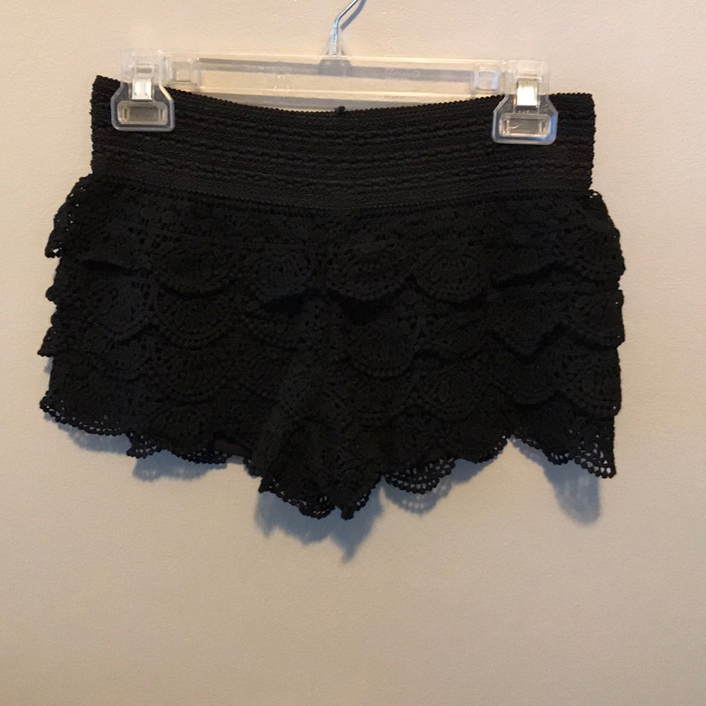 Black Ruffle Shorts